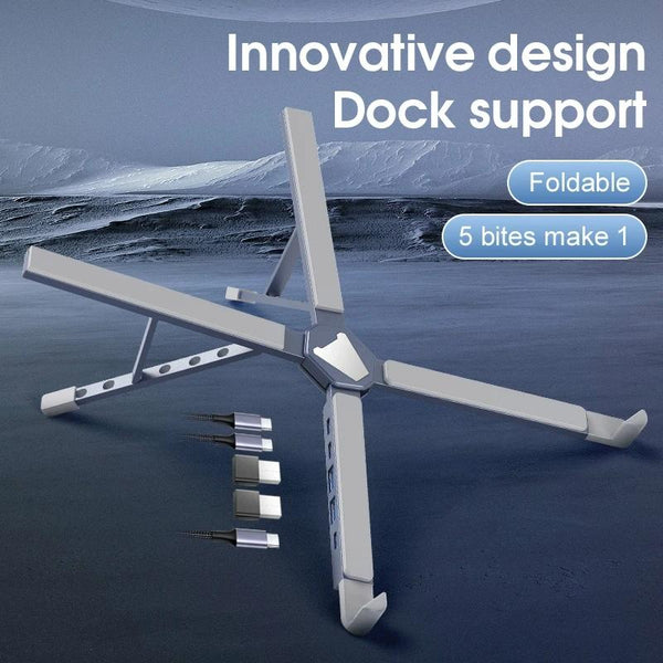 Versatile Laptop Docking Stand With Enhanced Cooling And Folding Design Silver Stands Holders & Car Mounts