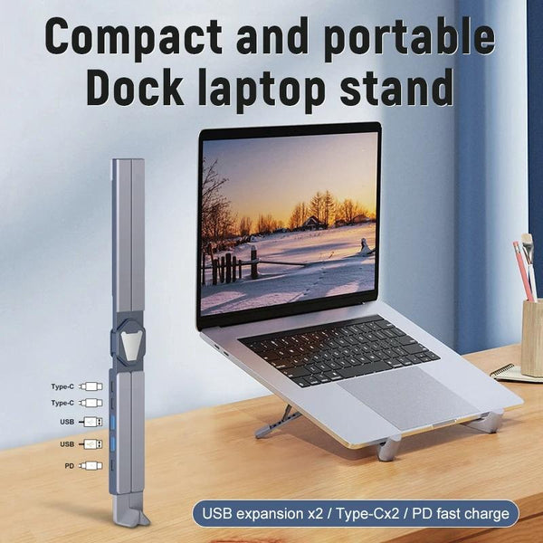 Versatile Laptop Docking Stand With Enhanced Cooling And Folding Design Silver Stands Holders & Car Mounts