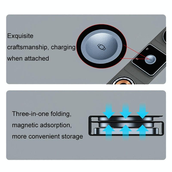 15W 3 In Foldable Magnetic Wireless Charger Chargers & Cradles