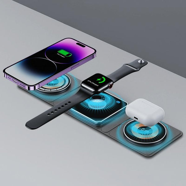 15W 3 In Foldable Magnetic Wireless Charger Chargers & Cradles