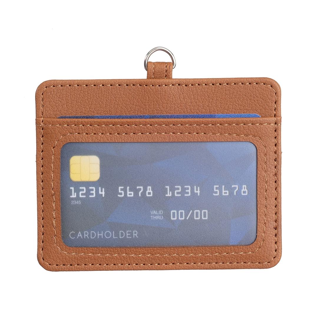Horizontal Id Card Bag & Lanyard Brown Id & Document Holders