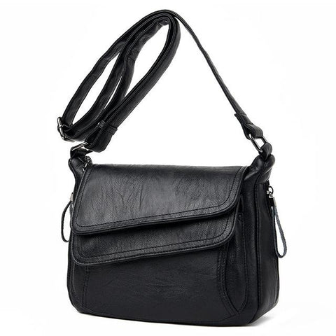 Stylish Leather Shoulder Bag For Summer Black Women's Bags & Handbags