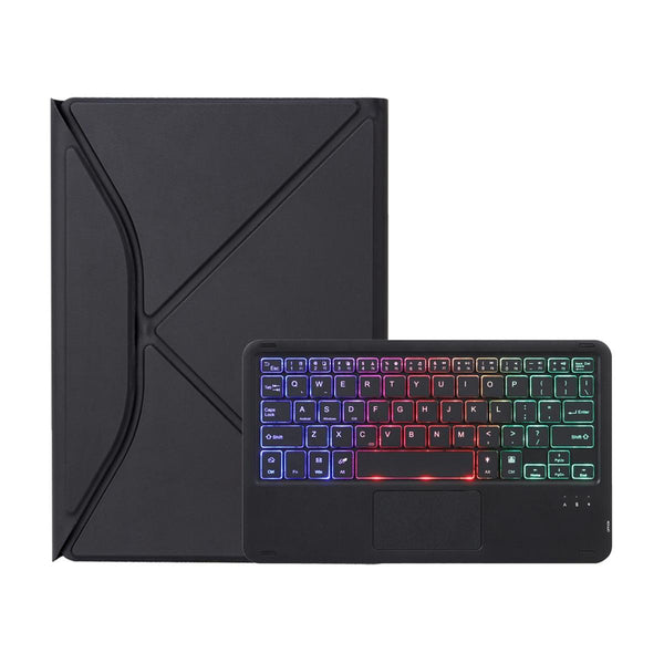 Parallel Touchpad Bluetooth Keyboard Leather Tablet Case With Pen Slot And Backlight Black Laptop Cases & Bags