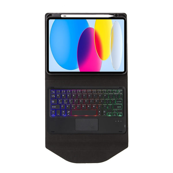 Parallel Touchpad Bluetooth Keyboard Leather Tablet Case With Pen Slot And Backlight Black Laptop Cases & Bags