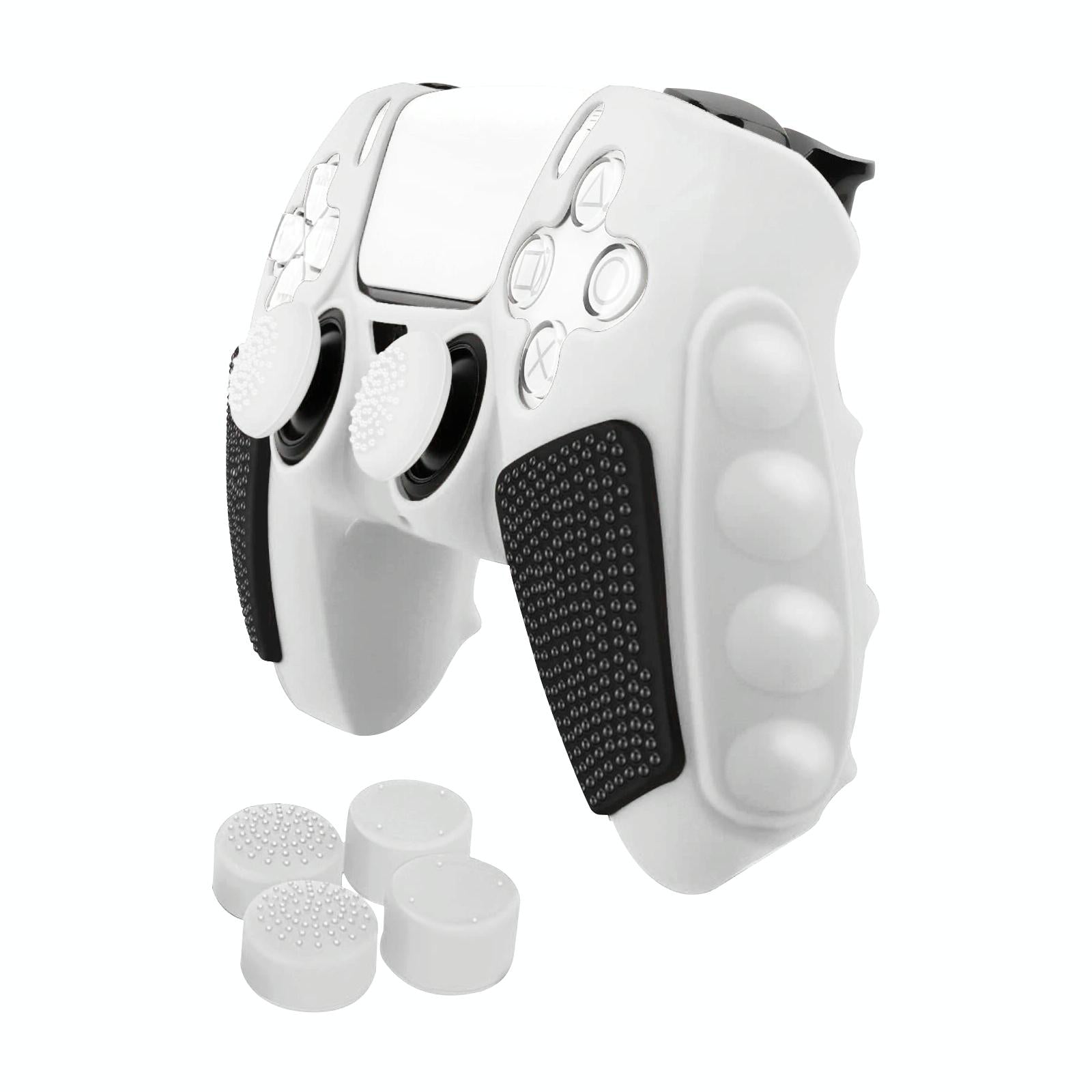 Silicone Gamepad Protective Case For Sony Ps5 With Splicing Design And Rocker Caps Black White Other Video Game Accessories