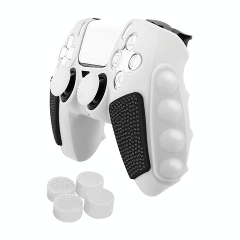 Silicone Gamepad Protective Case For Sony Ps5 With Splicing Design And Rocker Caps Black White Other Video Game Accessories