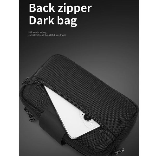 Waterproof Mini Crossbody Bag For Men Oxford Cloth Design Black Bags