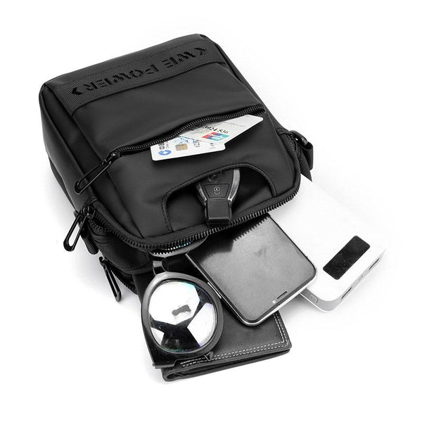 Men Messenger Bag Wear As Belt Shoulder Or Handheld Black Bags