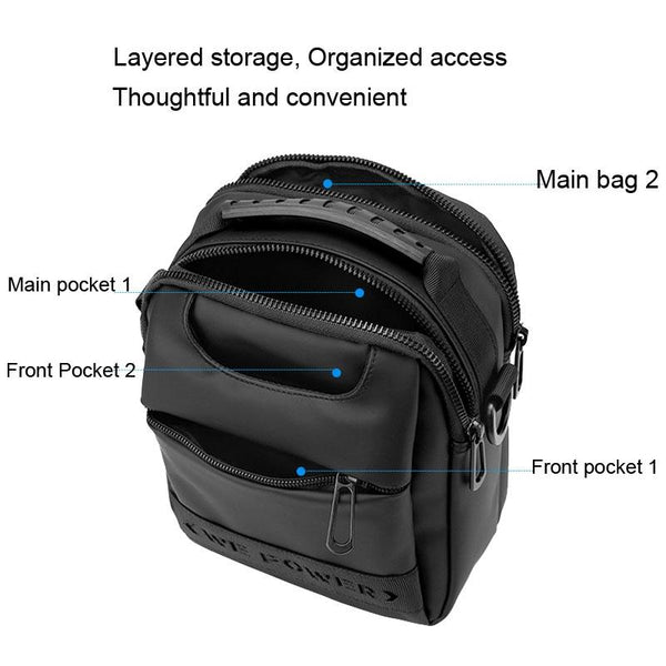Men Messenger Bag Wear As Belt Shoulder Or Handheld Black Bags
