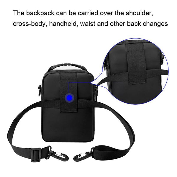 Men Messenger Bag Wear As Belt Shoulder Or Handheld Black Bags