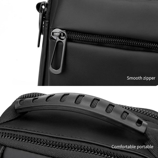 Men Messenger Bag Wear As Belt Shoulder Or Handheld Black Bags