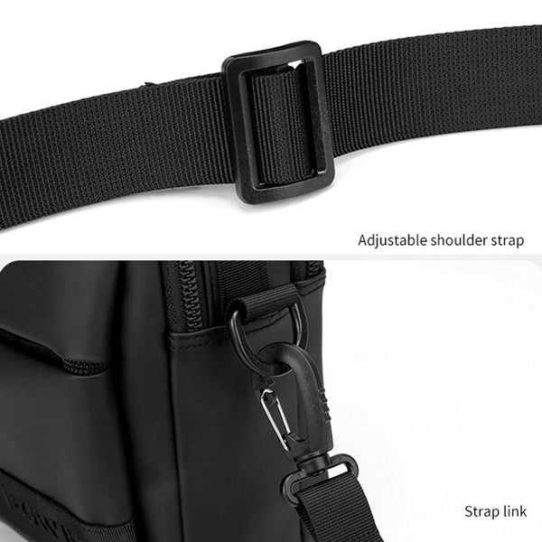 Men Messenger Bag Wear As Belt Shoulder Or Handheld Black Bags