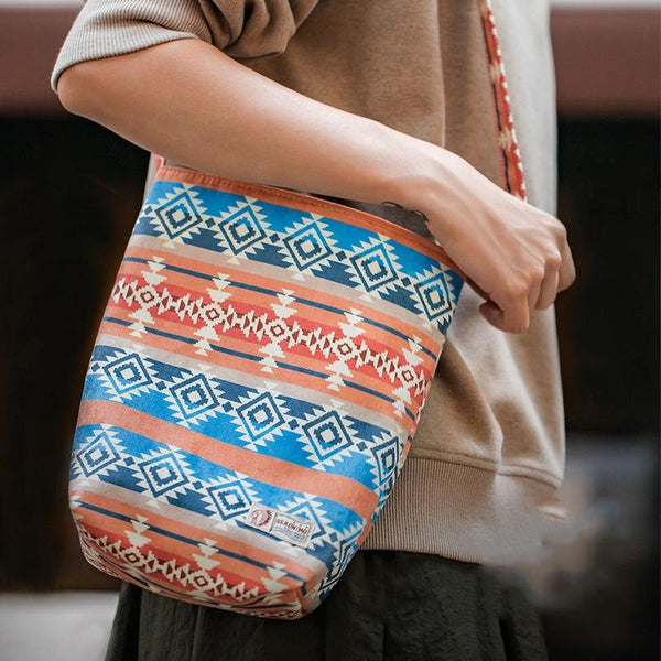 Retro Canvas Barrel Bag Dual Use Color Women's Bags & Handbags