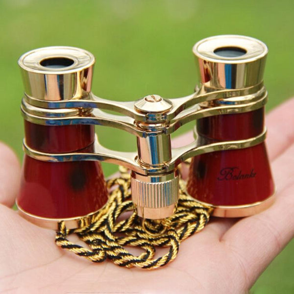 Chrome Double Cylinder Telescope With Handle 3 X 25 Lady Wine Red Telescopes