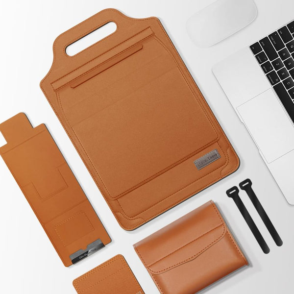 Versatile Laptop Bag With Mouse Pad Stand Brown Laptop Cases & Bags