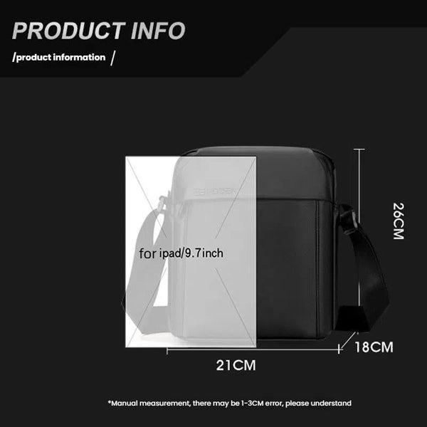 Large Capacity Men Messenger Bag For Travel & Commuting Black Bags