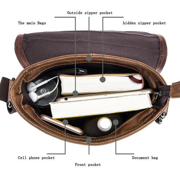 Men Leather Shoulder Bag For Sports & Outdoor Use Brown Bags