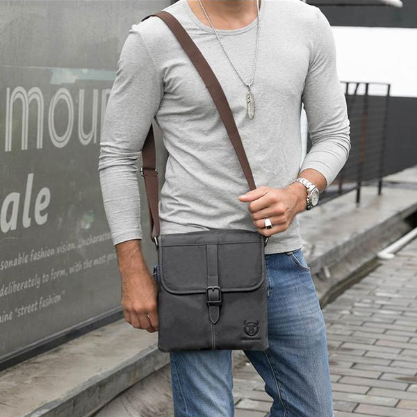Men Leather Shoulder Bag For Sports & Outdoor Use Brown Bags