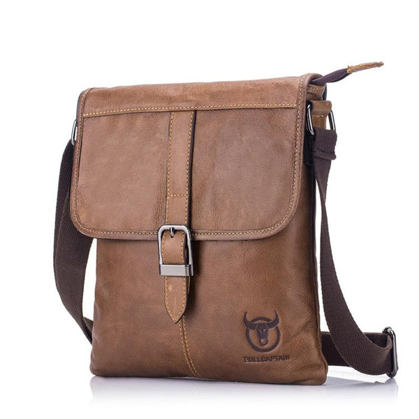 Men Leather Shoulder Bag For Sports & Outdoor Use Brown Bags