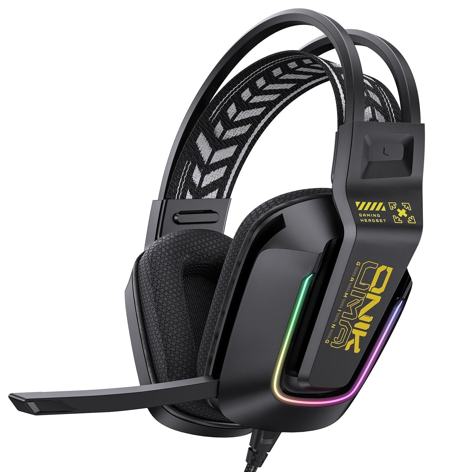 Rgb Gaming Headset With Microphone 2.2M Length Black Headsets