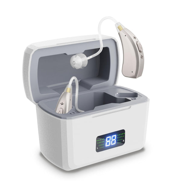 Rechargeable Digital Hearing Aid Silver Other Health Care