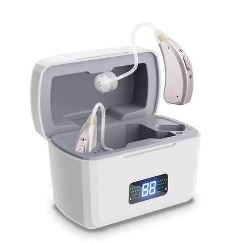 Rechargeable Digital Hearing Aid Silver Other Health Care