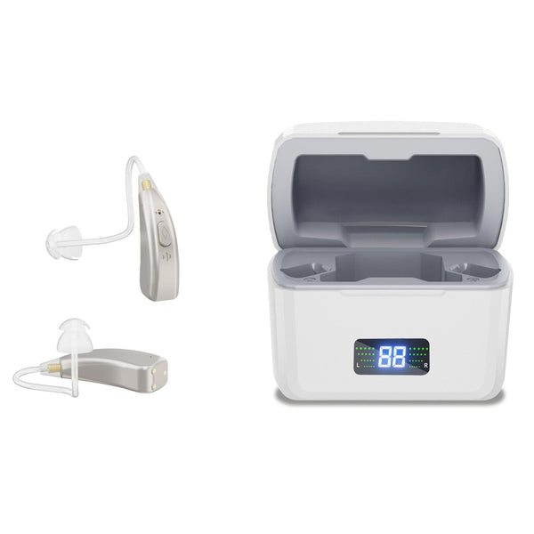 Rechargeable Digital Hearing Aid Silver Other Health Care