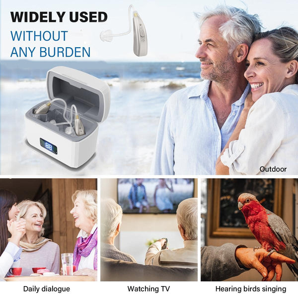 Rechargeable Digital Hearing Aid Silver Other Health Care