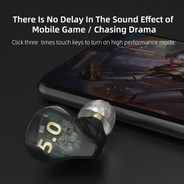 Kz Sa08 Wireless 5Ba Bluetooth Tws Earphones Black Earbuds