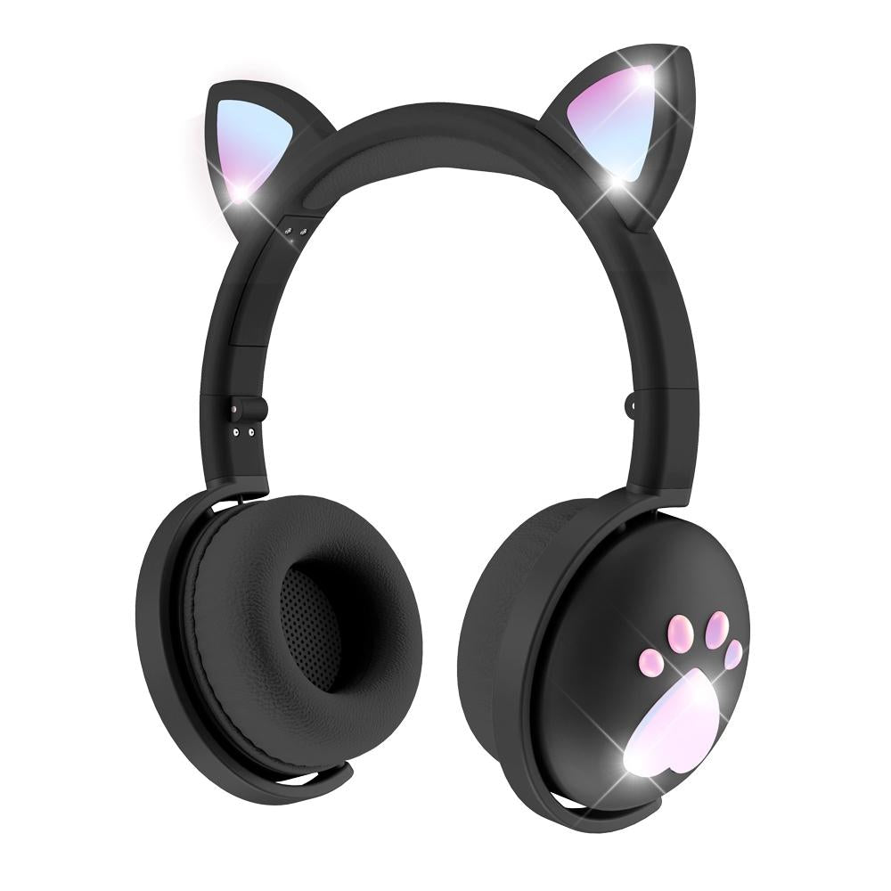 7.1 Surround Sound Cat Ear Gaming Headset With Mic Black Headsets