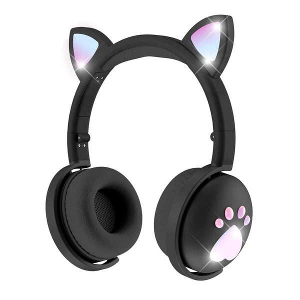 7.1 Surround Sound Cat Ear Gaming Headset With Mic Black Headsets