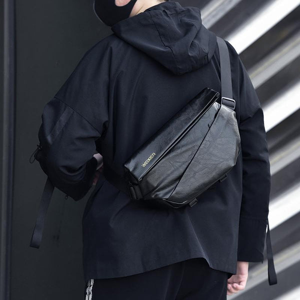 Compact Single Shoulder Crossbody Backpack For Men Black Bags