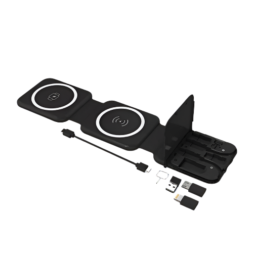 10 In Magnetic Wireless Charger With Data Cable And Storage White Chargers & Cradles