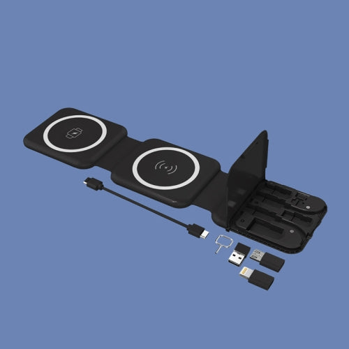 10 In Magnetic Wireless Charger With Data Cable And Storage White Chargers & Cradles