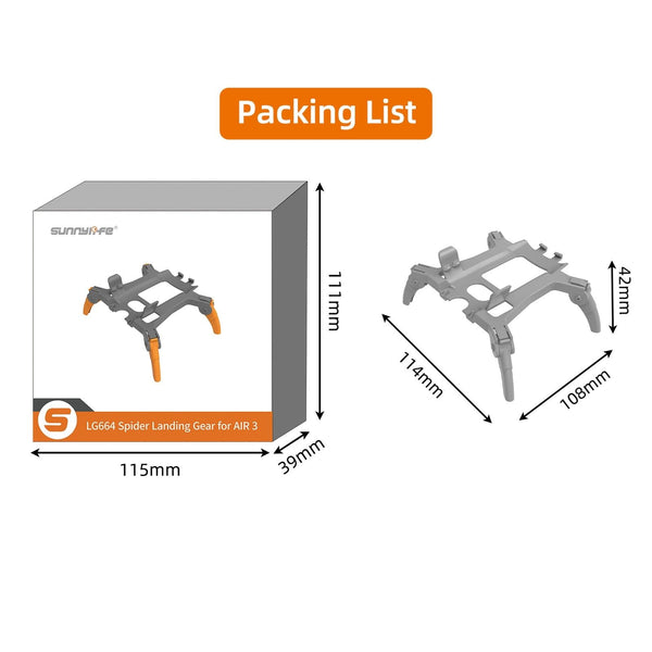 Foldable Spider Landing Gear For Dji Air 3 Lg664 Orange Camera Drone Accessories