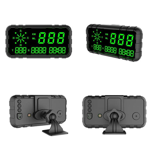 Universal Gps Head Up Display For Cars Speed Mileage Compass Black Speedometers