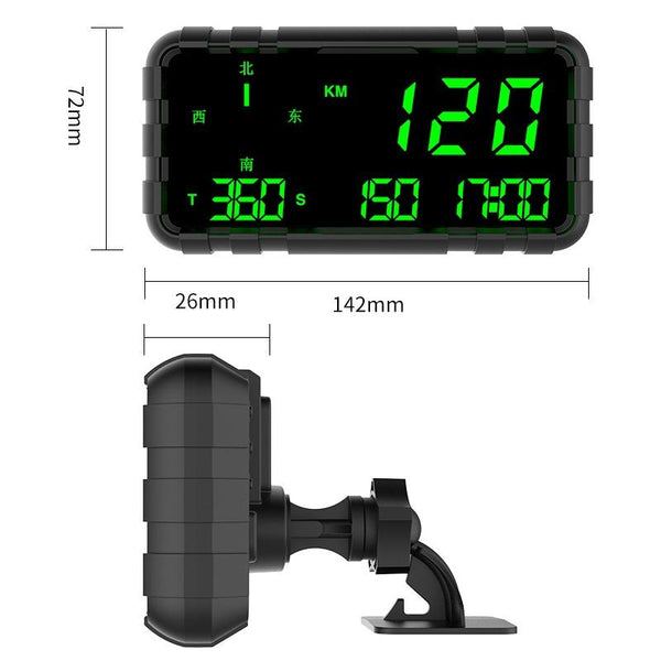 Universal Gps Head Up Display For Cars Speed Mileage Compass Black Speedometers
