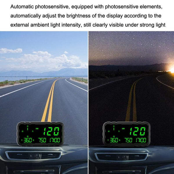 Universal Gps Head Up Display For Cars Speed Mileage Compass Black Speedometers