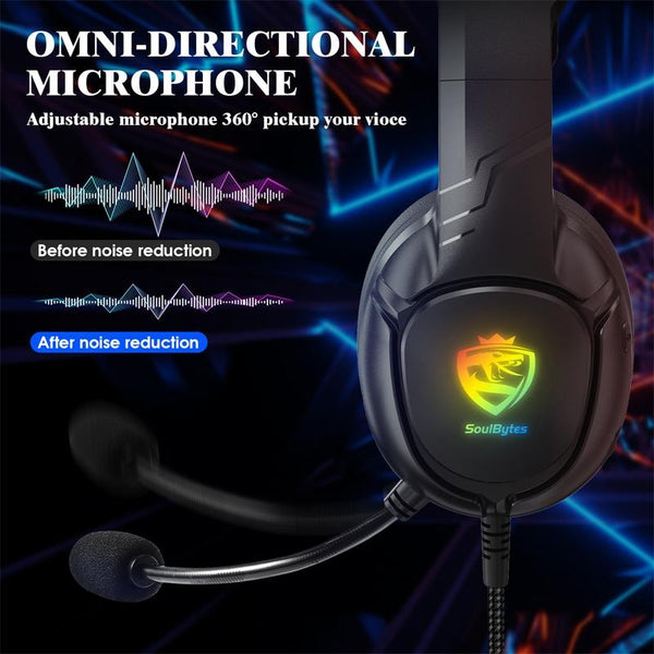 S20 Rgb Gaming Headset With Mic Black Headsets