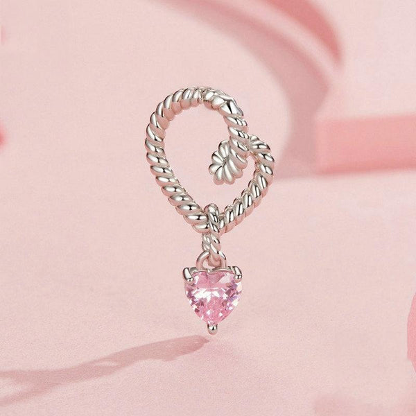 925 Sterling Silver Twisted Rope Heart Pendant Beads Charms & Pendants