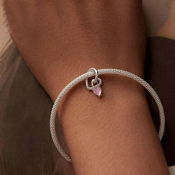 925 Sterling Silver Twisted Rope Heart Pendant Beads Charms & Pendants