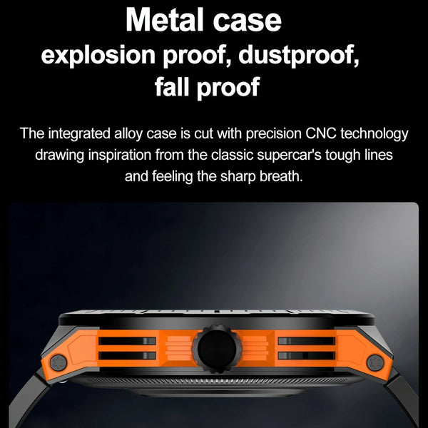 1.43 Inch Bt5.3 Ip68 Sport Smart Watch Support Bluetooth Call / Message Notification Heart Rate Blood Pressure Health Monitor Orange Smart Watches