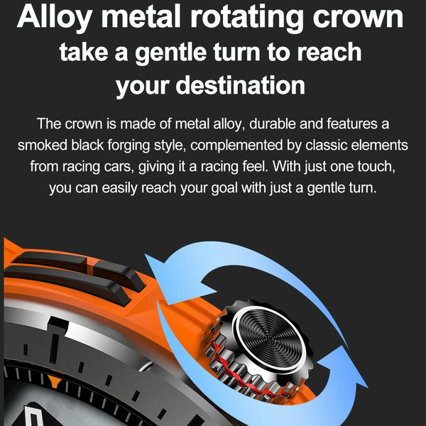 1.43 Inch Bt5.3 Ip68 Sport Smart Watch Support Bluetooth Call / Message Notification Heart Rate Blood Pressure Health Monitor Orange Smart Watches