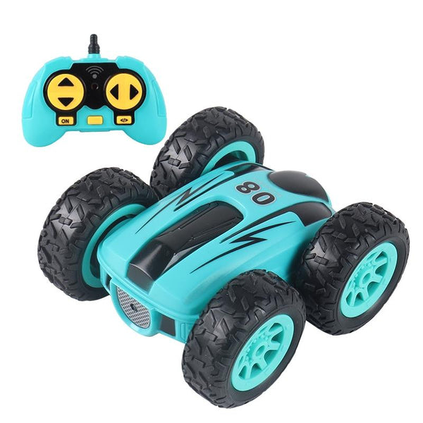 2.4G Mini High Speed Double Sided Remote Control Car Toy Blue Remote Controlled Toys