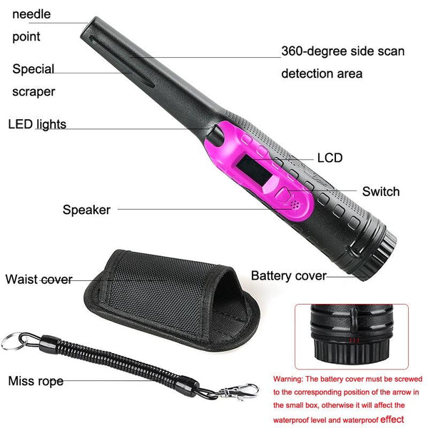Small Handheld Metal Detector For Outdoor Treasure Hunt Purple Metal Detectors