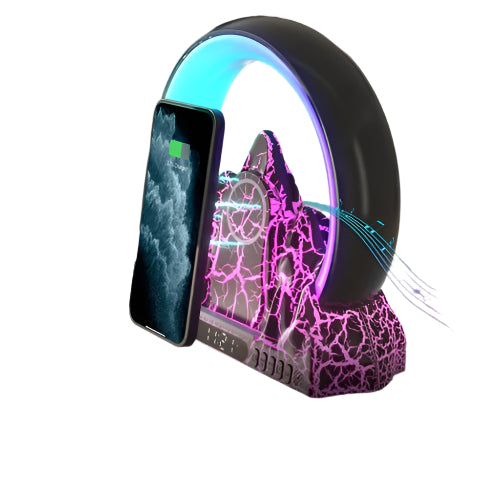 Wireless Charger With Alarm Clock & Bluetooth Speaker Black Audio Docks & Mini Speakers