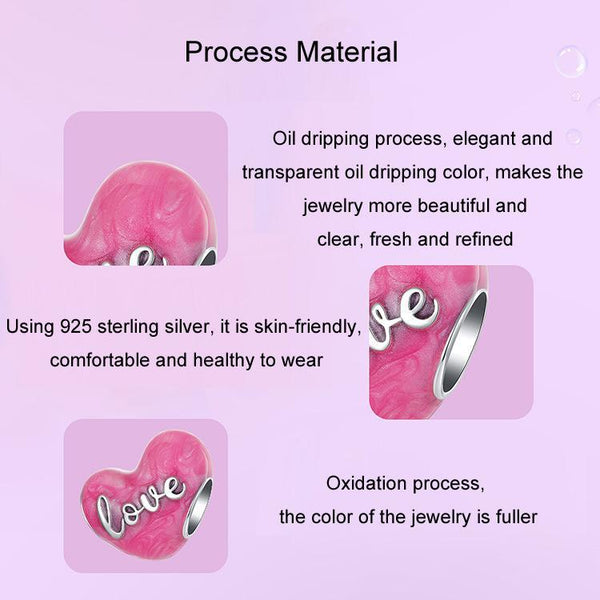 925 Sterling Silver Diy Heart Beads Charms & Pendants