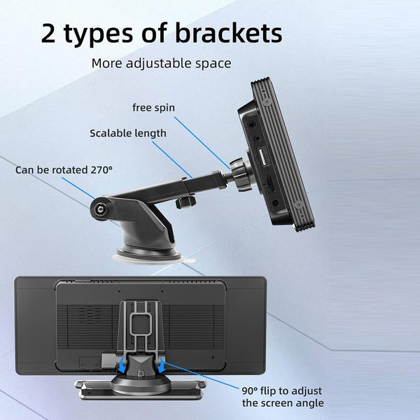 10.26 Inch Car Mp5 Player With Carplay / Android Auto Portable Black Other Car Audio