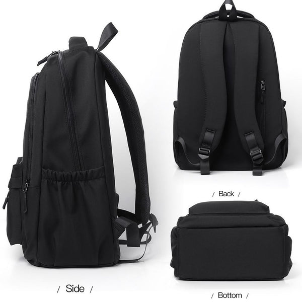 Versatile Solid Backpack For Teens & Adults Black Backpacks