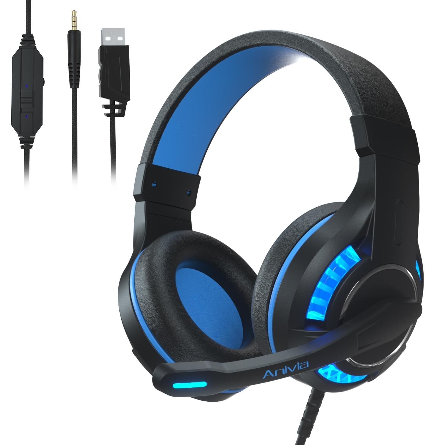 Gaming Headset With Mic Black / Blue Headsets